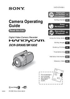 Sony DCR SR 90 manual. Camera Instructions.